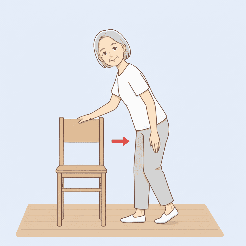 重心移動練習（体重移動）の終了姿勢