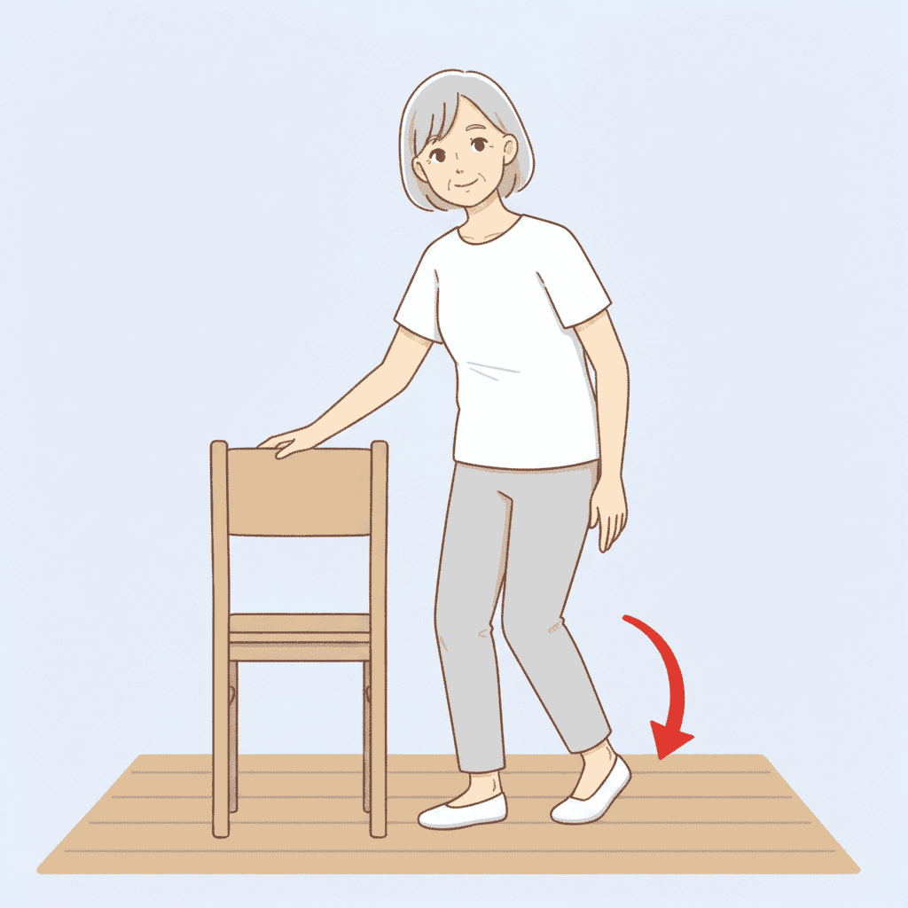 ステップ練習（前後・横）の終了姿勢