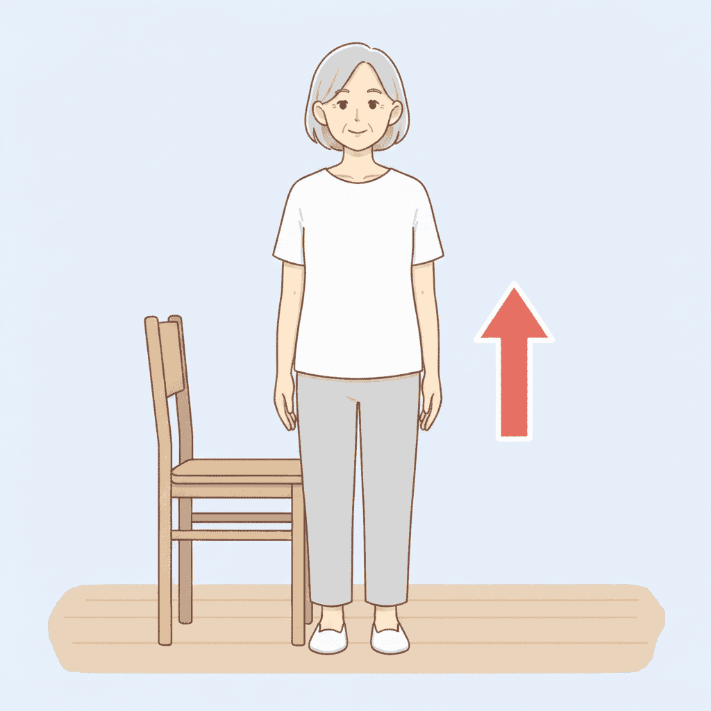 立ち座り練習（椅子からの起立）の終了姿勢