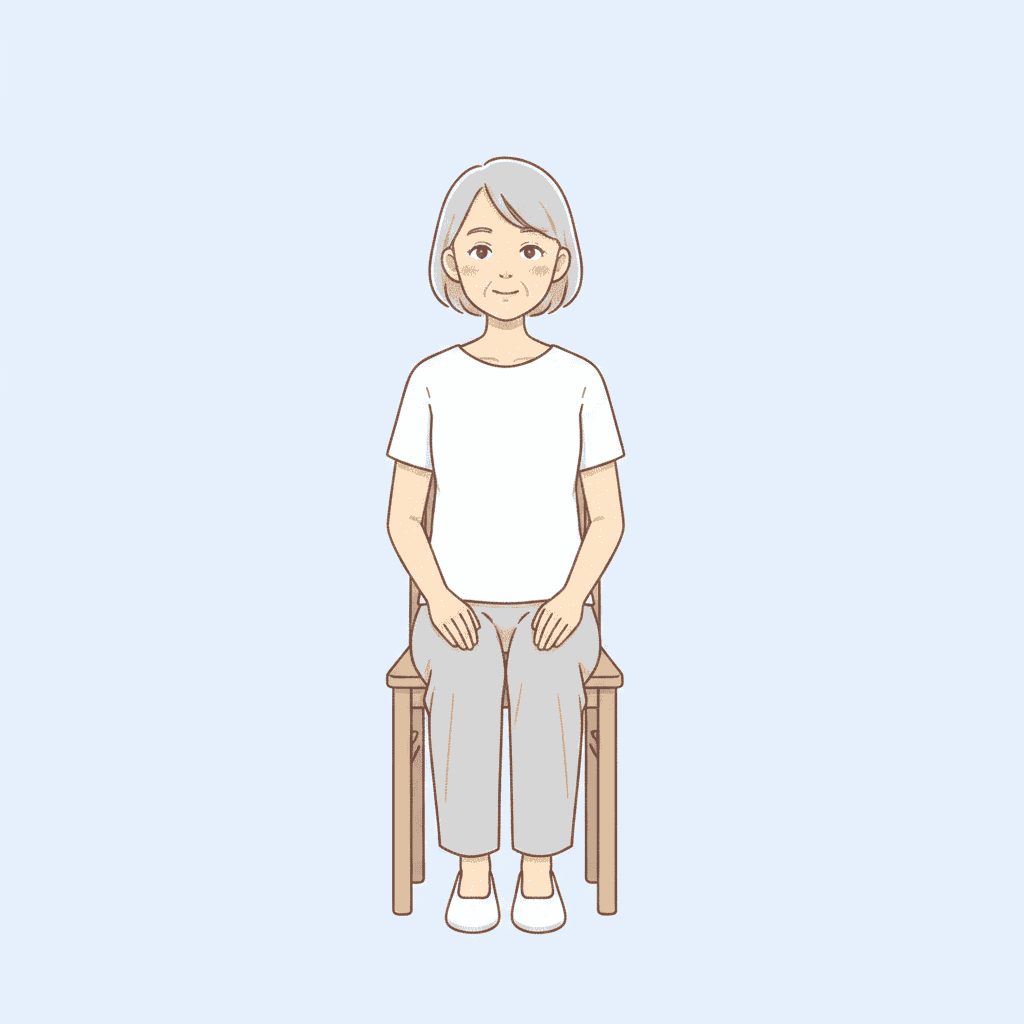 体幹側屈ストレッチ（座位）の開始姿勢