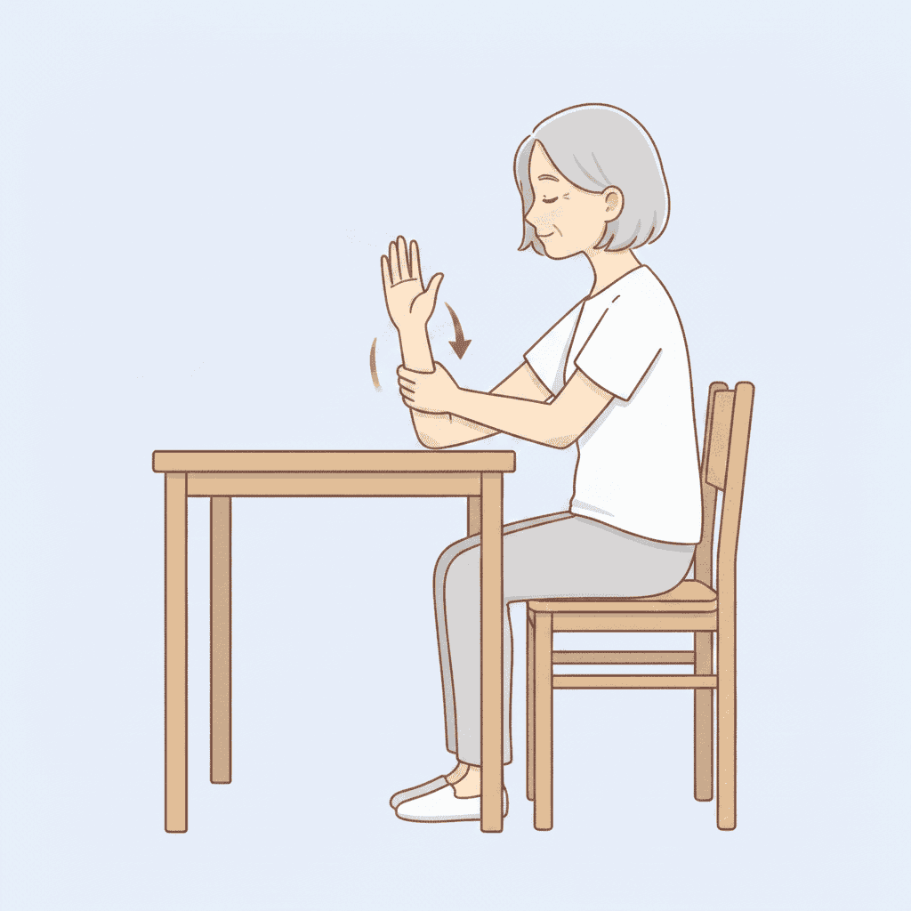 手関節背屈ストレッチの終了姿勢